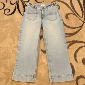 m jeans by maurices™ High Rise Light Patch Pocket Wide Leg Cropped Jean